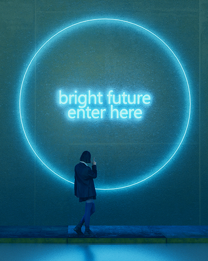 Bright future enter here